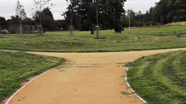 Completed path junction, April 2019